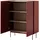 Feldmann-Wohnen Highboard 97 x 122 x 37 cm Keramikrot / Eiche
