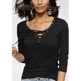 LAURA SCOTT 3/4-Arm-Shirt in schwarz, | Gr.: 34,