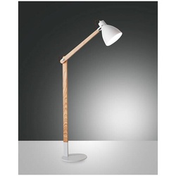 Fabas Luce Sveva Leseleuchte E27 1x60W Metall und Holz weiß/Eschenholz