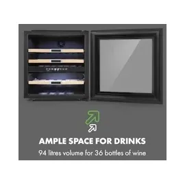 Klarstein Vinsider 36 Weinkühlschrank 2 Kühlzonen 5-22°C 94l Edelstahl