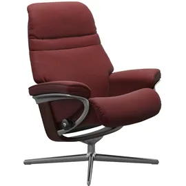 Stressless Relaxsessel STRESSLESS "Sunrise", rot (cherry paloma), B:83cm H:105cm T:74cm, Leder PALOMA: PALOMA ist ein durchgefärbtes Semianilin-Möbelleder mit natürlicher Narbung., Sessel, Relaxsessel, mit Cross Base, Größe S, M & L, Holzakzent Braun