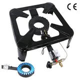 Melko Hockerkocher Piezozündung 4 Bein 6,5kw Gasherdplatte Gaskocher Campingkocher Gasbrenner Gusseisen Stahl - Melko