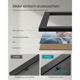 Songmics Bilderrahmen schwarz 20x25 cm / 13x18 cm / 10x15 cm 10er Set