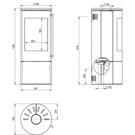 H&M Germany H&M Kaminofen EVO 2.1 Naturstein Titan Ofen Heizofen Holzofen Kamin 7kw