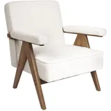 Beliani Sessel, Weiß, Dunkelbraun, 65x81x57 cm, Wohnzimmer, Sessel, Polstersessel