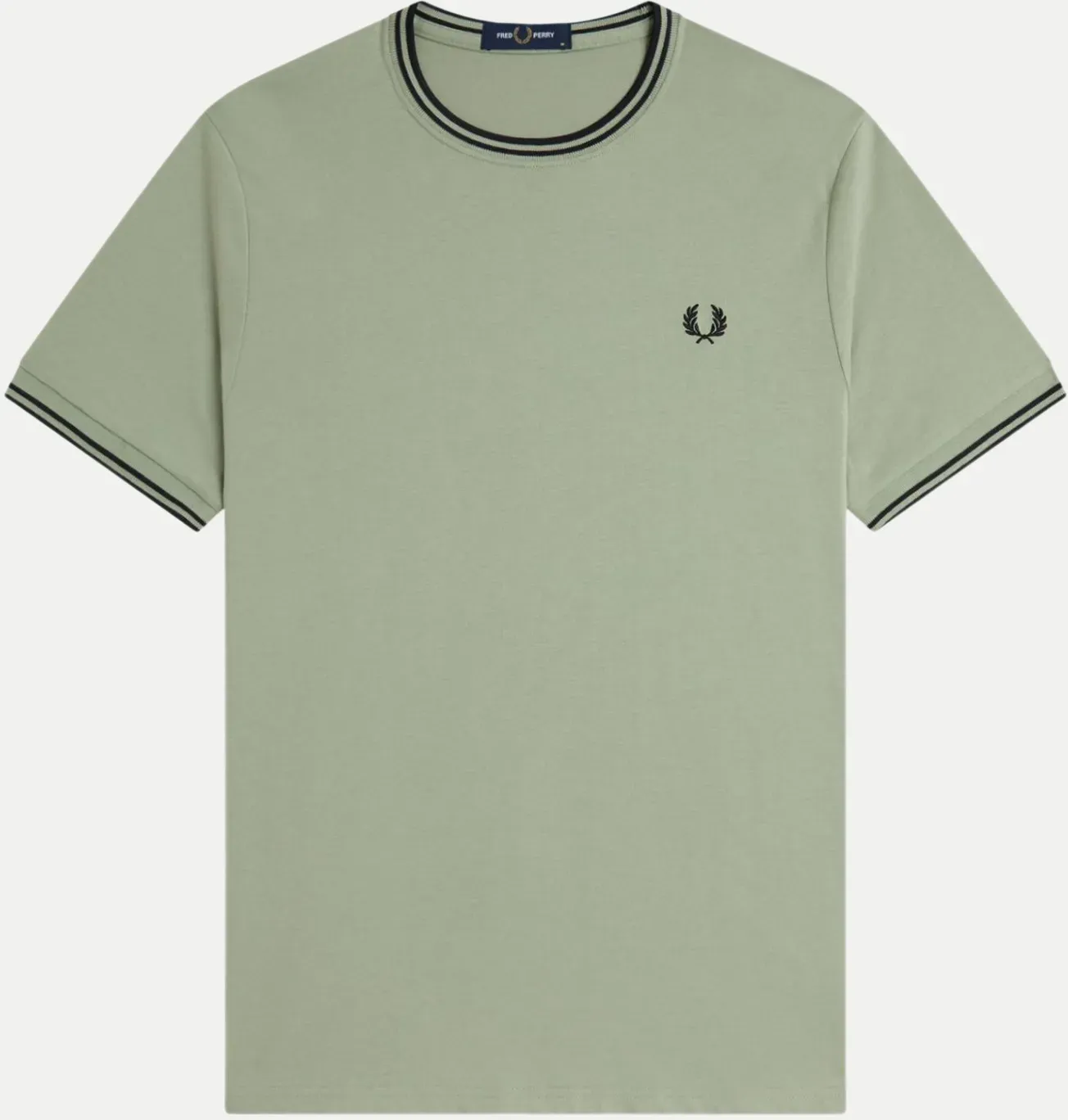 T-Shirt mit Doppelstreifen Grün XL