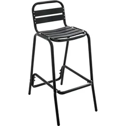 Oviala Business Hoher Hocker aus schwarz eloxiertem Aluminium