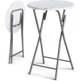 CASARIA Stehtisch Ø 60 x 110 cm weiß klappbar
