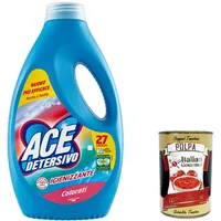 ACE Detersivo Igienizzante Colorati, 3x 1350ml, 81 waschen, Waschmittel, Flüssigwaschmittel Waschmaschine + Italian gourmet polpa 400g