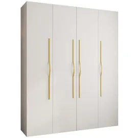abiks möbel Drehtürenschrank COMO 200 x 245,5 x 40 cm Weiß/Gold