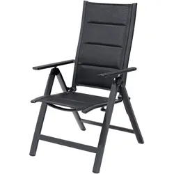 OUTFLEXX Klappstuhl, padded, schwarz, Aluminium, klappbar, pulverbeschichtet, robust, leichte Handhabung