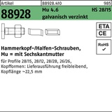 Halfen Hammerkopfschraube R 88928 28/15 6-ktmutter M8x15 Mu4.6 galv.verz. 100St. HALFEN