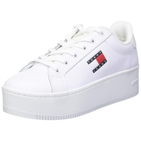 Tommy Jeans Damen Cupsole Sneaker Flatform Plateau, Weiß (White), 40