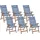 Beliani Amantea Gartenstuhl 54 x 105 x 69 cm dunkelbraun/blau 6 St.