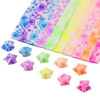 ODETOJOY Origami Papier Sterne Streifen Papierstreifen Blätter Origami Sterne Papier Dekoration Papierstreifen Fertig Leuchtet im Dunkeln 7 Farben, 210 Blatt-Herz 210