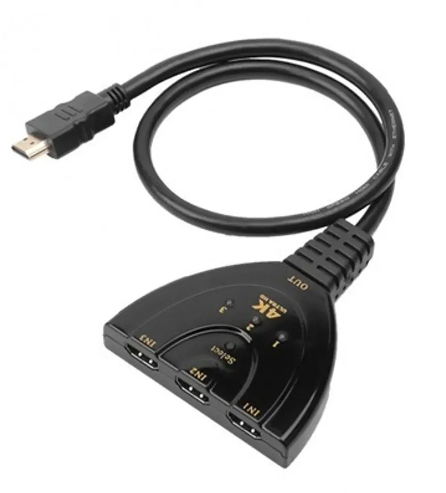 Techly IDATA HDMI-3F30, HDMI, 1.4b, Schwarz, 30 Hz, 2160p, 3,4 Gbit/s