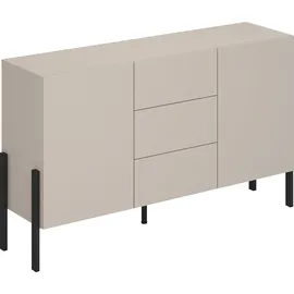 INOSIGN Sideboard INOSIGN "Jukon, Breite 150 bzw.180 cm, moderne grifflose Kommode", beige (kaschmir), B:150cm H:90cm T:40cm, Sideboards, Sideboard, Schubladenschrank 2 Türen/3 Schubkästen, push-to-open-Funktion, Topseller