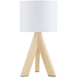 Schreib Tisch Lampe Schlaf Gäste Zimmer Textil Schirm Stativ Leuchte weiß