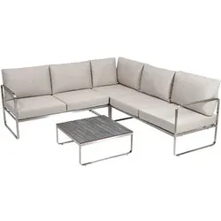 greemotion Loungegruppe Sydney beige, silber Metall, 15-teilig