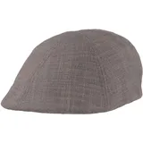 Breiter Herren Schiebermütze, Flatcap, Schirmmütze aus Baumwolle, Mehrteilig mit flexiblem Schirm, Hautfreundliche, Grau, 56 - 56