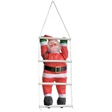 [en.casa] Weihnachtsmann auf Leiter 125cm Weihnachts Deko Weihnachten Figur Nikolaus