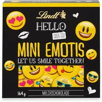 Lindt HELLO Mini Emotis Schokolade | 164 g | Ca. 27 coole Emoticons in verschiedenen Designs aus feinster Lindt Vollmilchschokolade | Schokoladengeschenk für Kinder | Zum Dekorieren