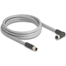 DeLock 80543 Sensor-/Aktor-Kabel M12 Kabel L-kodiert 5 Pin Stecker gerade zu Buchse rechts gewinkelt PUR