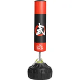 Homcom Standboxsack Erwachsene Freistehender Boxtrainingsgerät Boxpartner Boxassistent Training Mit Saugfuß Schwarz+rot 60x60x180 Cm