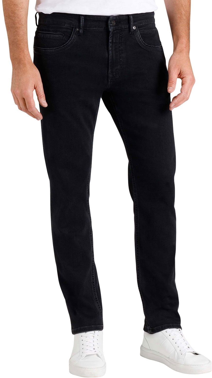 Mac Arne Pipe Jeans in schwarzer schmaler Beinform-W32 / L34