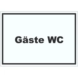 Gäste WC Aufkleber mit Text Toilette waagerecht A1 (594x841mm)