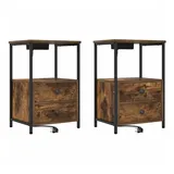 vidaXL Nachtschrank mit Speicher 40 x 31 x 60 cm Geräucherte Eiche