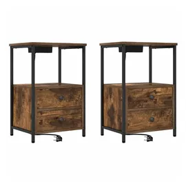 vidaXL Nachtschrank mit Speicher 40 x 31 x 60 cm Geräucherte Eiche