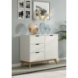 CASARIA Kiefernholz Sideboard Borneo Weiß