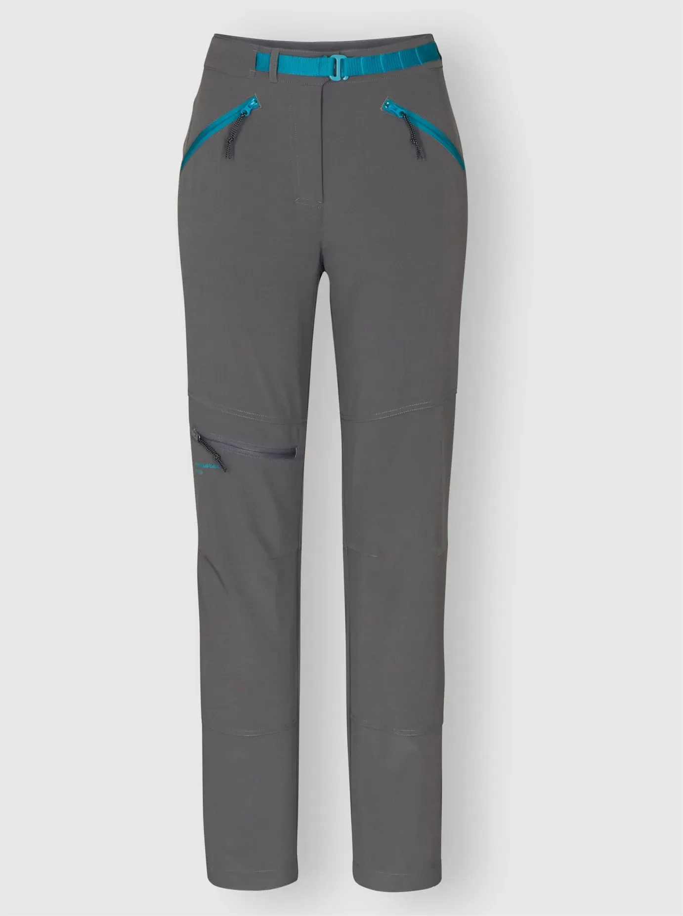 Funktionshose CATAMARAN, Damen, Gr. 50, Normalgrößen, grau (anthrazit, aquapetrol), 93% Polyester, 7% Elasthan, lang, Hosen Funktionshose