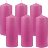 HS Candle Stumpenkerzen Ø8cm 6er Pack Rose