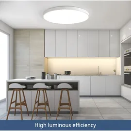 JDONG LED Deckenleuchte Kompatibel mit Alexa Smart 54W Flach Rund für Schlafzimmer Wohnzimmer Küche Flur Balkon Keller Ø50CM