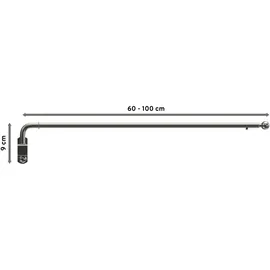 Interdeco SCHWENKSTANGE / SCHWENKARM-GARDINENSTANGE Cassina 60-100 cm, 13 / 9 mm Ø, Edelstahl-Optik