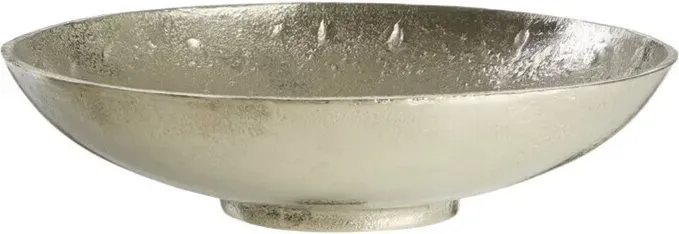 Premier Multifunktionale mittlere Schale in Nickel-Optik, handwerklich gefertigte Aluminium-Servierschale für Dekoration, luxuriös