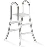2 Stufige Poolleiter Edelstahl, Pooltreppe für Aufstellpool, Poolleiter 85 cm Poolhöhe, Pool Treppe, Poolstufen für Aufstellpools, Schwimmbadleiter Poolleitern 250 kg Tragkraft,85cm