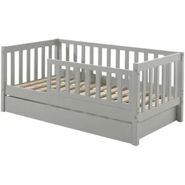 Vipack Kinderbett Juniorbett 70 x 140 cm Kiefer massiv hellgrau lackiert grau