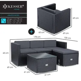 Kesser Polyrattan Lounge Aruba 7-tlg. Anthrazit