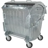 BRB-Lagertechnik 1100 Liter Müllcontainer, fahrbar, Stahlblech verzinkt, mit Zentralstopp