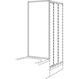 Koralle TwiggyTop Trennwand für Schiebetür rechts 75 x 160 cm silber matt/transparent V410507516A21