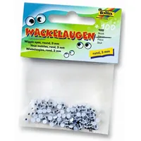 Folia Wackelaugen rund, 3mm 100St (nicht selbstklebend)