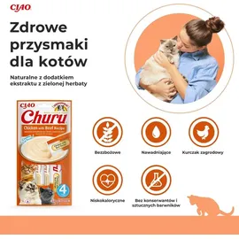 INABA Churu Katzenleckerli Huhn und Rind 4 x 14 g