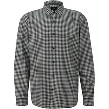 QS Regular Fit: Karohemd aus Baumwollflanell - schwarz|weiß - M