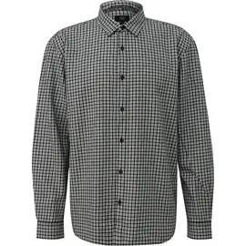QS Regular Fit: Karohemd aus Baumwollflanell - schwarz|weiß - M