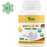 Vitamin D3 10,000 I.U + K2 Vitamin K2 MK7 Hohe Qualität, 360 Tabletten