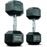 Matchu Sports Hexagon Hantel Kurzhanteln Set 20 kg schwarz