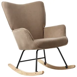 Beliani Schaukelsessel ARSET Cord 0 x 0 x 0 cm Taupe